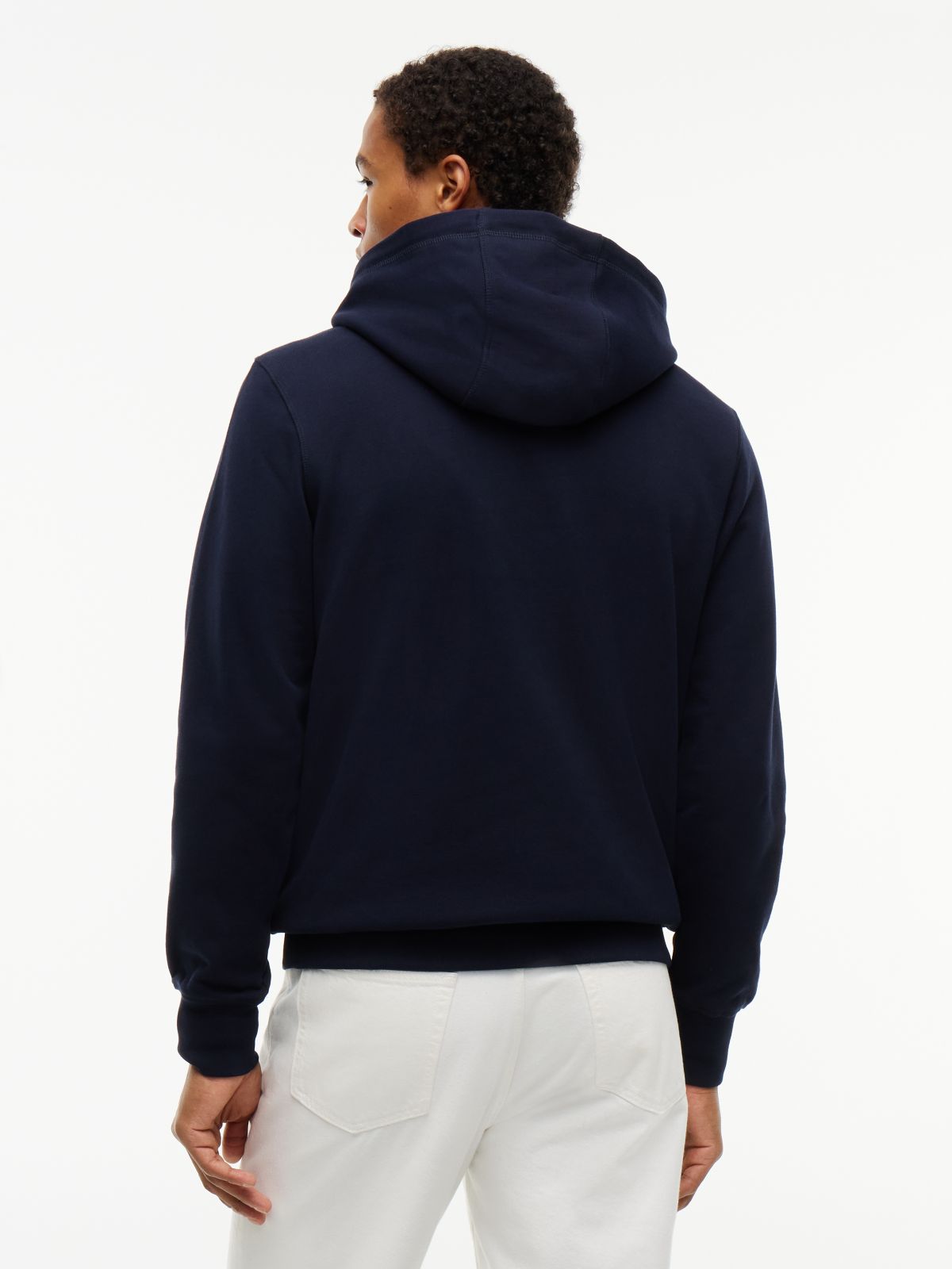 Stack Logo Terry Drawstring Hoody — Blue
