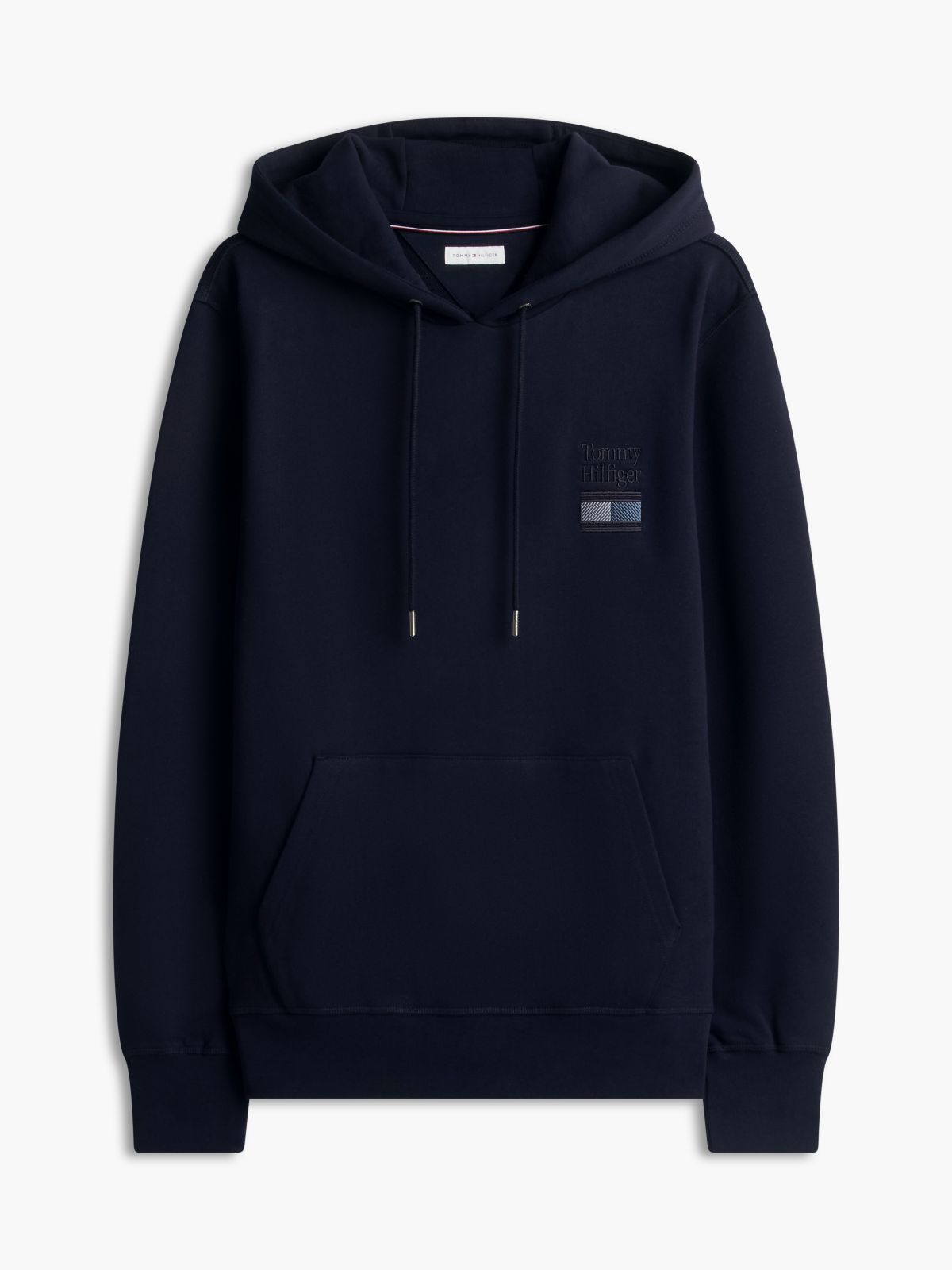 Stack Logo Terry Drawstring Hoody — Blue