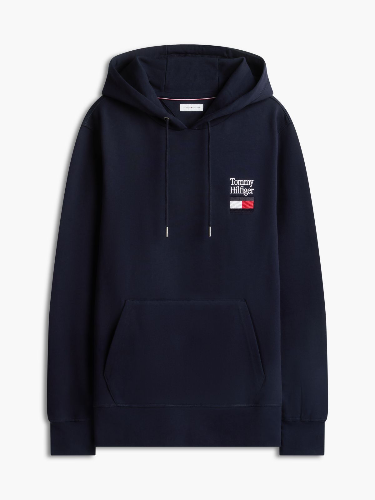 Stack Logo Terry Drawstring Hoody — Blue