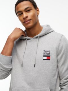 Stack Logo Terry Drawstring Hoody — Grey 3