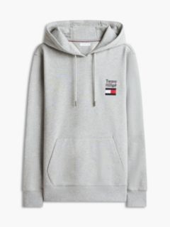 Stack Logo Terry Drawstring Hoody — Grey 5