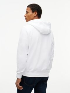 Stack Logo Terry Drawstring Hoody — White 4