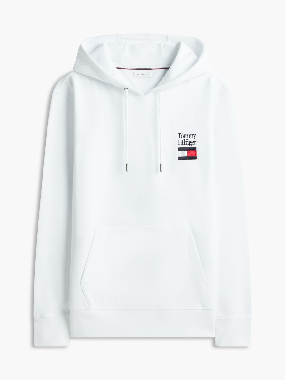 Stack Logo Terry Drawstring Hoody — White