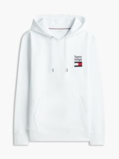 Stack Logo Terry Drawstring Hoody — White 5