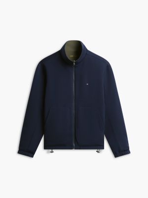 khaki leichtgewichtige wendejacke mit reißverschluss für herren - tommy hilfiger