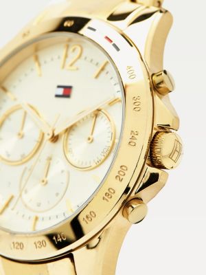 tommy hilfiger white and gold watch