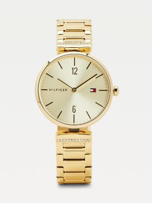 tommy hilfiger gold plated watch