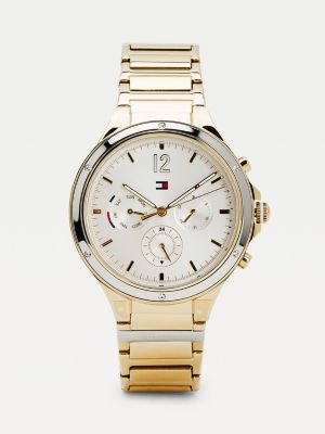 Crystal Embellished Yellow Gold-Plated Watch | GOLD Tommy
