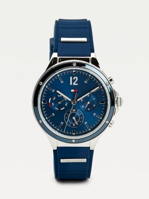 Multifunction Silicone Strap Navy Watch 