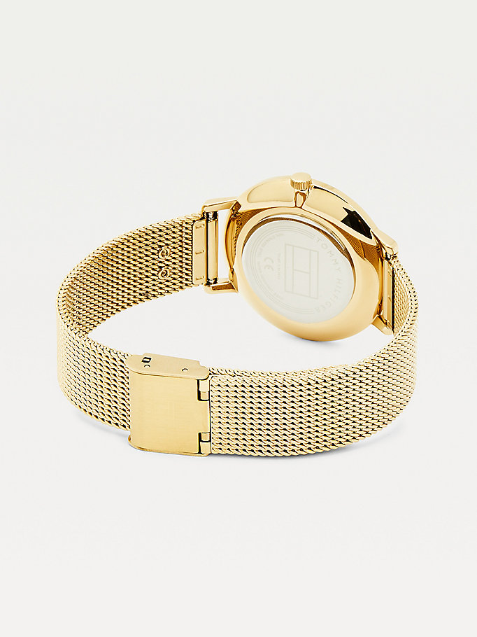 Monogram Plaque Yellow Gold-Plated Watch | GOLD | Tommy Hilfiger