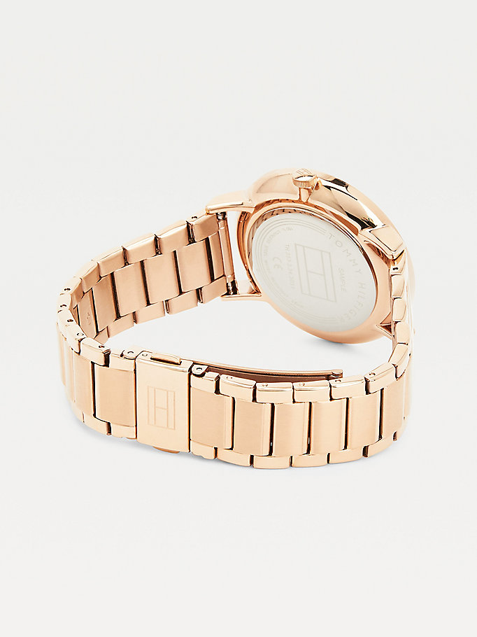 Carnation Gold-Plated Multifunction Bracelet Watch