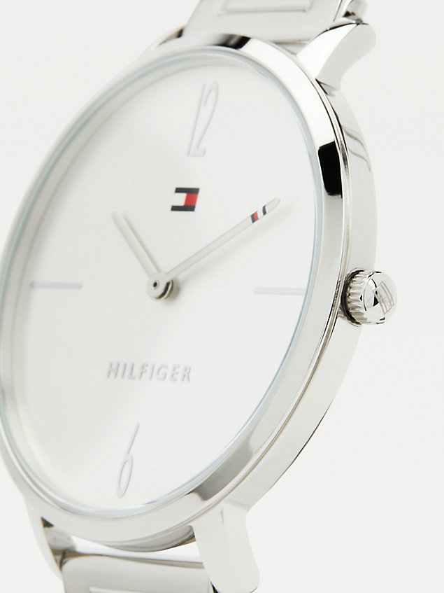 reloj de acero inoxidable con brazalete silver de mujer tommy hilfiger