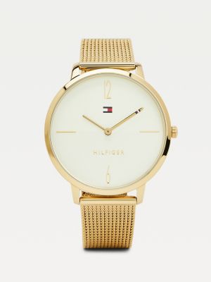 Gold-Plated Mesh Watch, Gold