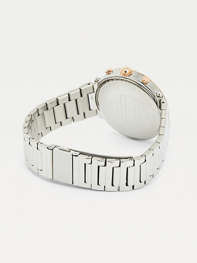 silver two-tone sport watch for women tommy hilfiger