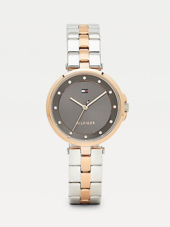 silver rose gold ionic-plated watch for women tommy hilfiger
