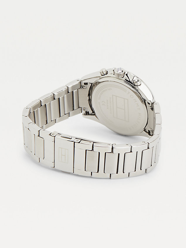 reloj de acero inoxidable con cristales silver de mujer tommy hilfiger
