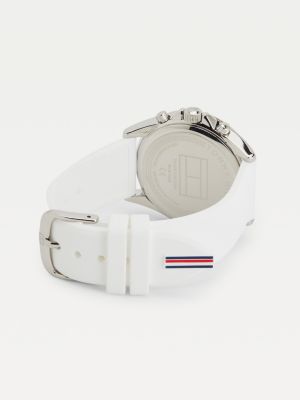 Buy Online Tommy Hilfiger Quartz Analog White Dial Silicone Strap Watch for  Women - neth1782562a