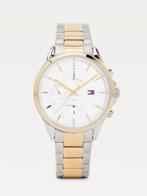 Two-Tone Stainless Steel Watch, SILVER