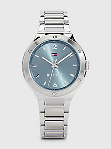 zilver roestvrijstalen horloge met schakelband voor dames - tommy hilfiger