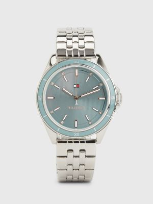 Horloge met blauwe wijzerplaat | ZILVER | Tommy Hilfiger