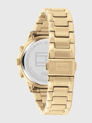 Reloj de acero inoxidable en tono dorado, Oro