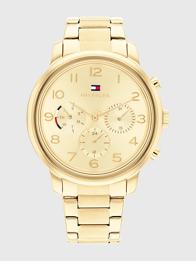 gold zegarek ze złotej stali nierdzewnej dla kobiety - tommy hilfiger