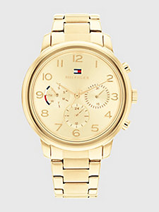 gold gold-plated stainless steel watch for women tommy hilfiger