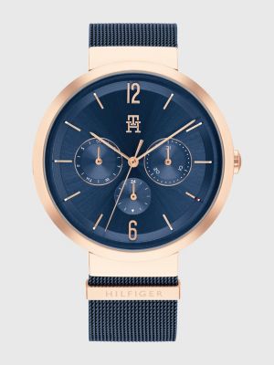 Rose GoldTone Bezel Blue Dial Watch BLUE Tommy Hilfiger