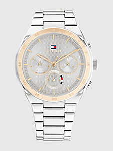 multi two-tone stainless steel bracelet watch for women tommy hilfiger