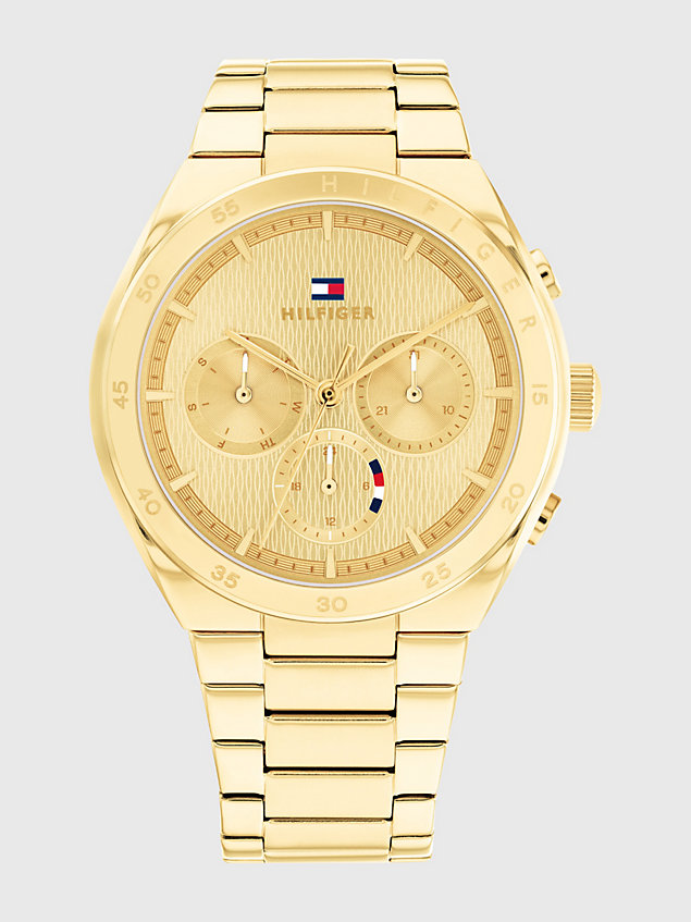 reloj con brazalete chapado en oro gold de mujer tommy hilfiger