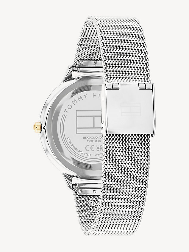 multi two-tone th monogram watch for women tommy hilfiger