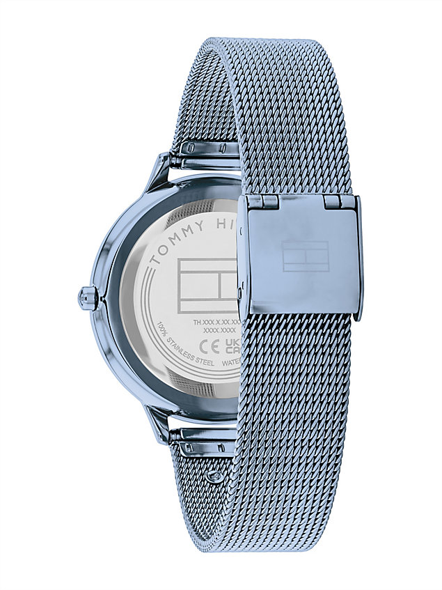 grey horloge met roséverguld th-monogram voor dames - tommy hilfiger