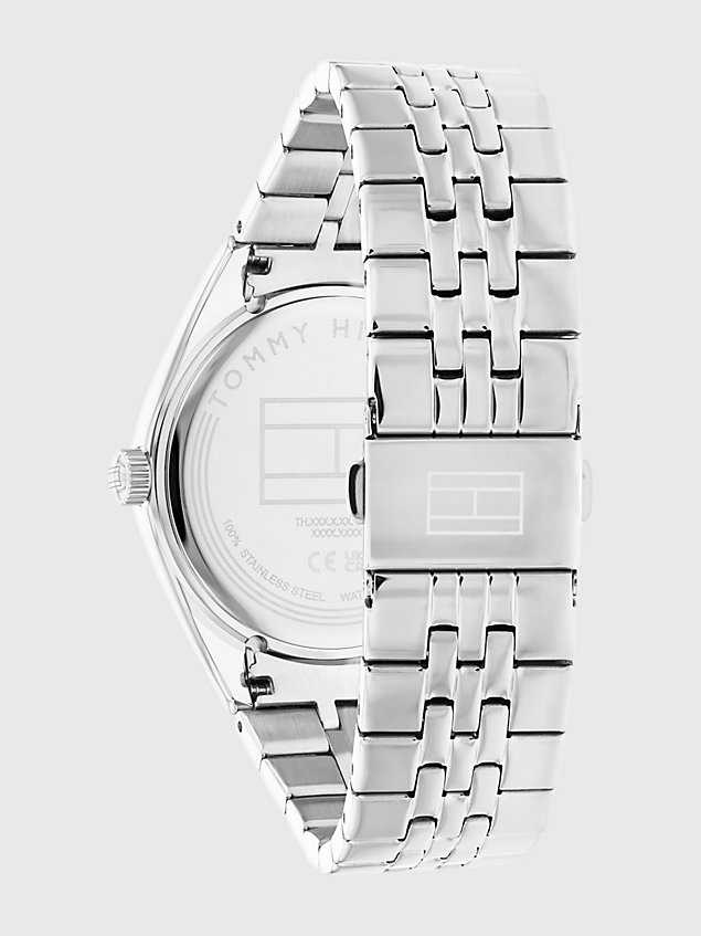 silver stainless steel sub-counter bracelet watch for women tommy hilfiger