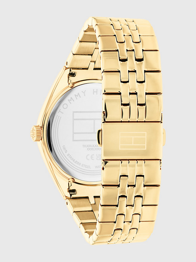 gold gold-plated sub-counter bracelet watch for women tommy hilfiger