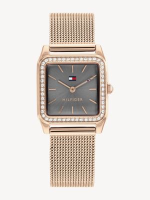 tommy hilfiger gold plated bracelet watch