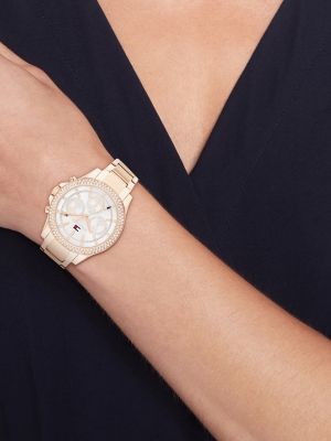 Tommy hilfiger rose clearance gold watch