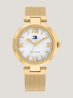 tommy hilfiger gold plated bracelet watch