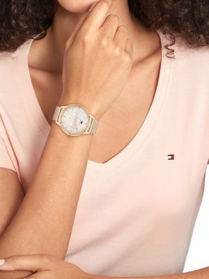 Tommy hilfiger women's gold on sale watch