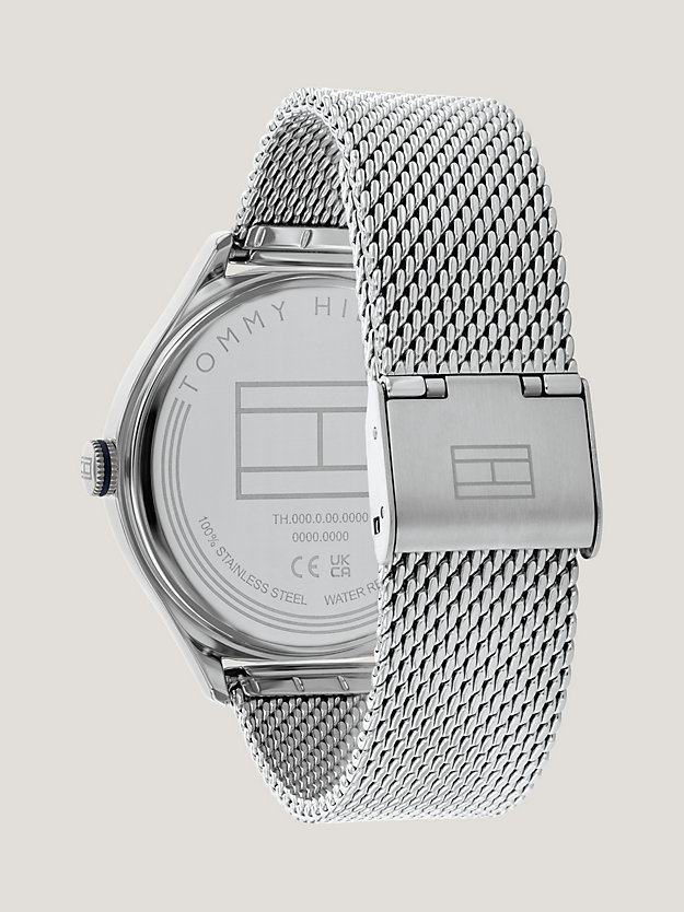 silver mesh strap crystal bezel watch for women tommy hilfiger