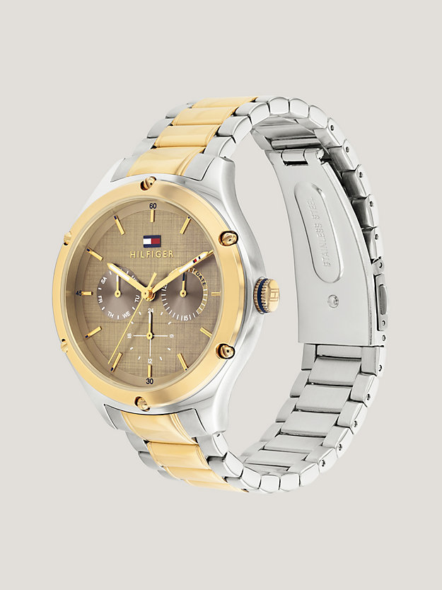 multi two-tone gold-plated stainless steel watch for women tommy hilfiger