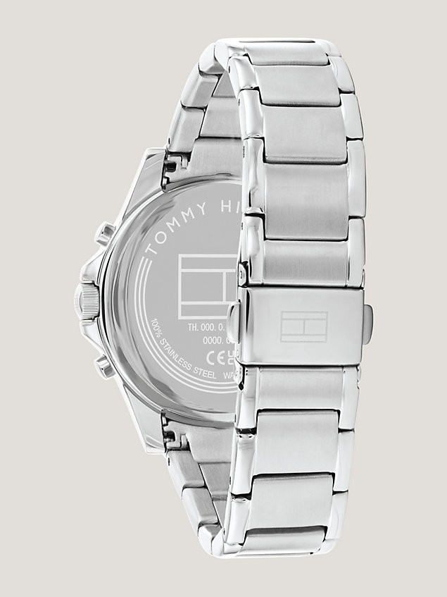 silver roestvrijstalen horloge met zilverwitte wijzerplaat voor dames - tommy hilfiger