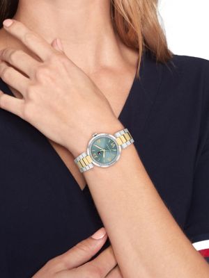 Montre bracelet bicolore cadran bleu glacier Plusieurs