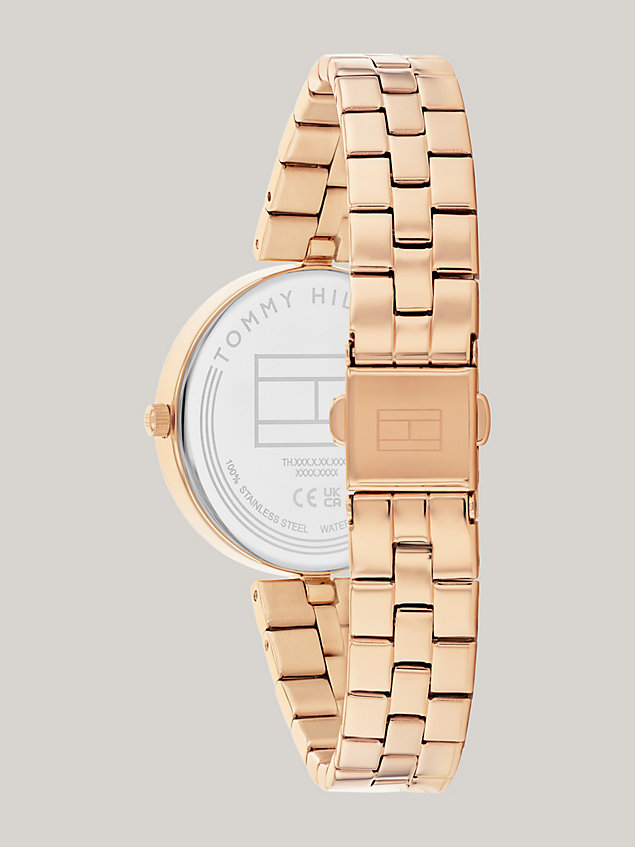 multi blue dial rose gold-plated bracelet watch for women tommy hilfiger