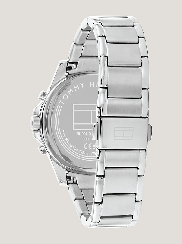 orologio a bracciale in acciaio con cristalli argento da donne tommy hilfiger