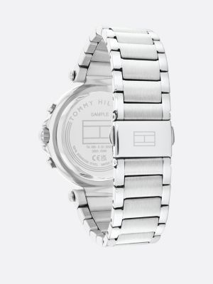 silver silver white dial crystal-embellished watch for women tommy hilfiger