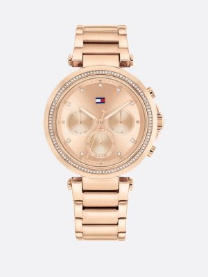 Ionic Rose Gold Plated Crystal Embellished Watch Gold Tommy Hilfiger