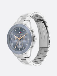 Blue Dial Stainless Steel Bracelet Watch — Silver 3
