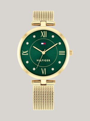 Green Dial Mesh Bracelet Watch | Gold | Tommy Hilfiger