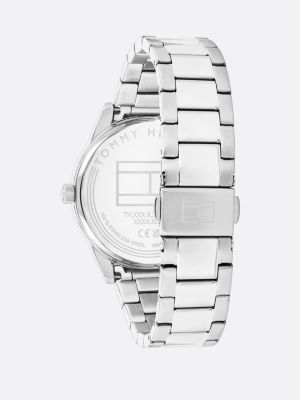 silver rose gold-plated stainless steel watch for women tommy hilfiger