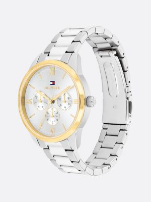 silver rose gold-plated stainless steel watch for women tommy hilfiger